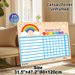 Rainbow Themed Reward Chart Painting Poster, Vibrant Cheerful Rainbow & Confetti Design Poster, Practical Tool To Track Daily Progress And Rewards_maomaolike.com