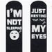 Unisex Black and white dotted eyelashes sleeping face socks i'm not sleeping just resting_maomaolike.com