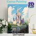 Fairytale Castle Painting Poster, Dreamy Soft-toned Whimsical Castle With Lake Reflection Poster, Magical Scenic Design Brings Gentle Ambiance For_maomaolike.com