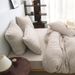 Polyester Cut Flower Vertical Stripe AB Version Quilt Cover Pillowcase Three Piece Set_maomaolike.com