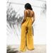 Women's Clothing Sexy V-neck halter loose jumpsuit home casual holiday style jumpsuit woman_maomaolike.com
