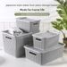 Clothing Home Use, Portable Rattan-woven Plastic With Lid, For Organizing Clothes And Quilts, Large-capacity Storage Box_maomaolike.com