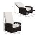 Outdoor Wicker Swivel Recliner Chair, Lifting Footrest, 360° Rotating Basic, Water-resistant Cushions, Khaki_maomaolike.com