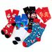 Unisex 4 pairs of Christmas stocking gift box set Santa Snowman cartoon cotton socks Christmas socks Christmas_maomaolike.com