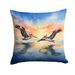 Pelicans Flying Throw Pillow Machine Washable, Indoor Outdoor Decorative Pillow For Couch, Bed Or Patio, 18Hx18W_maomaolike.com