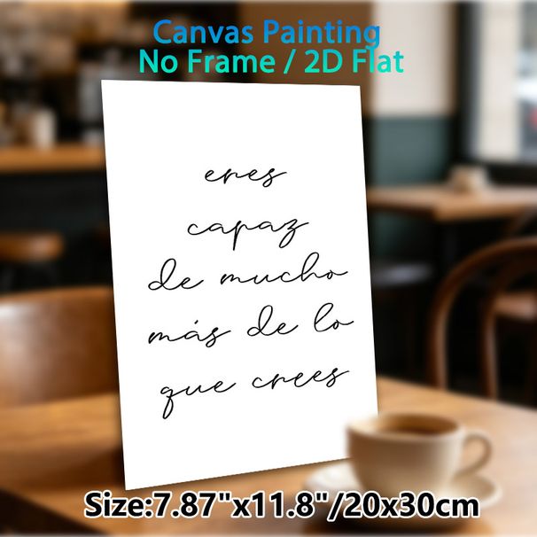 Spanish Inspirational Quote Painting Poster, Minimalist Elegant Cursive Script Poster, Motivational Message To Uplift Mood, Suitable For Home Office_maomaolike.com