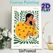 Bohemian Woman With Flower Painting Poster, Vibrant Stylized Bohemian Art Poster, Adds Gentle Artistic Ambiance Suitable For Living Room, Bedroom_maomaolike.com