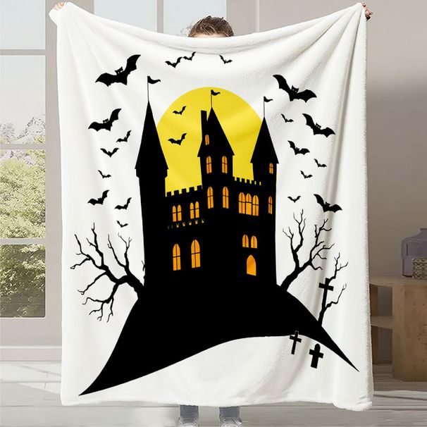 Digital Printed Flannel Halloween Blanket_maomaolike.com