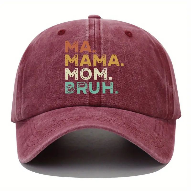 Unisex Printed MAMAMA MOM BRUH washable baseball caps for men and women outdoor sunscreen caps_maomaolike.com