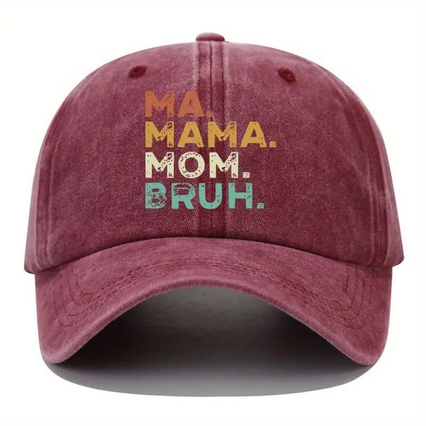 Unisex Printed MAMAMA MOM BRUH washable baseball caps for men and women outdoor sunscreen caps_maomaolike.com