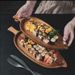 Wooden Afternoon Tea Snack Tray Leaf-Shaped Household Dining Acacia Wood Cheese Sushi Plate_maomaolike.com