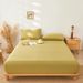 Organic Washed Linen Fitted Sheet - Breathable Mattress Protector For Single/Double Bed 1PC_maomaolike.com