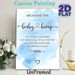 Baby Bump Measure Game Painting Poster, Light Blue Watercolor Style Poster, Interactive Party Game Decor Suitable For Baby Shower Gatherings_maomaolike.com