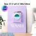 Laundry Washing Machine Painting Poster, Pastel Minimalist Soft Purple Washer With Floral Accents Poster, Gentle Charming Decor Idea For Laundry Room_maomaolike.com