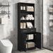 Bathroom Storage Cabinet, Cabinet With Two Doors And Drawers, Adjustable Shelf, Three-layer Open Shelf, MDF Board_maomaolike.com