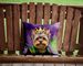 Yorkshire Terrier King Of Mardi Gras Throw Pillow Machine Washable, Indoor Outdoor Decorative Pillow For Couch, Bed Or Patio, 14Hx14W_maomaolike.com