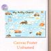 Construction Vehicle Potty Chart Painting Poster, Watercolor-style Cute Construction Vehicles Poster, Practical Reward Tracker To Support Potty_maomaolike.com