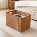 Extra Tall Rattan Woven Home Cabinet Organizer Bathroom Hotel Laundry Car Storage Basket_maomaolike.com