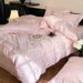 New Chinese Style Four-Piece Set Red Bed Sheet Butterfly Embroidery Cover Celebration Wedding Room Double Happiness Quilt Bedding_maomaolike.com