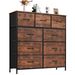 Dresser For Bedroom With 9 Fabric Storage Drawer Wardrobe Tall Chest Organizer Closet Adult Kids Clothes Cabinet Furniture_maomaolike.com