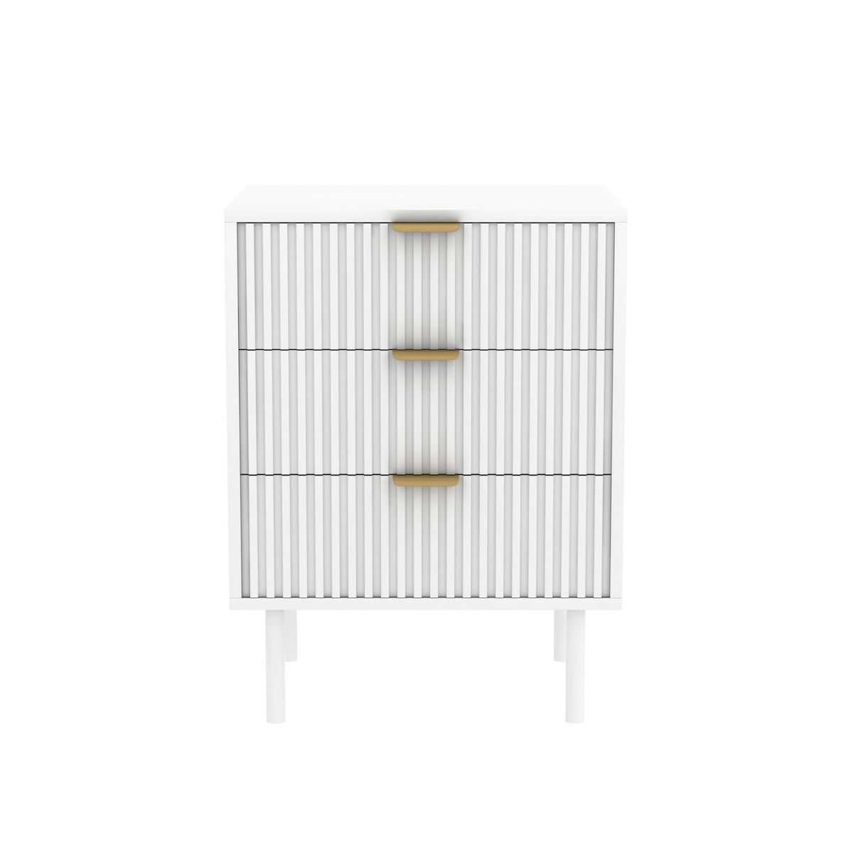 conifferism Fluted Black Nightstand 3 Drawers, Bedroom 26' Tall Bedside Night Stand, Modern Bed Side End Table Living Room, 19' Small Space Mid Century Storage Cabinet_maomaolike.com