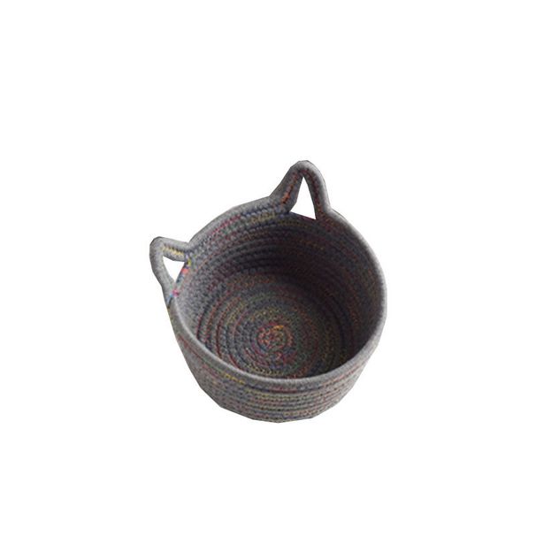 Environmentally Friendly Cotton Rope Fabric Handmade Storage Basket, Key Remote Control, Stationery, Jewelry, Cosmetics,_maomaolike.com