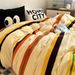 Wholesale INS Style Mixed Big Eyes Striped Milk Velvet Autumn Winter Coral Fleece Warm Flannel Four-Piece Set_maomaolike.com
