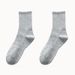 Unisex Socks Spring Summer Breathable Absorbent Men And Women Ins Black And White Solid Color Mid-tube Socks Tall Couple Boat Socks_maomaolike.com