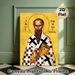 Saint Gregory Orthodox Icon Painting Poster, Traditional Byzantine-style Gilded Religious Figure With Sacred Book Poster, Serene Devotional Artwork_maomaolike.com