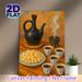 Tea & Snack Still Life Painting Poster, Warm-toned Realistic Still Life Poster, Cozy Tranquil Scene With Teapot, Incense, Decorated Tea Cups And Snack_maomaolike.com