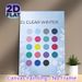 Clear Winter Color Palette Painting Poster, Frosty Branch & Vibrant Color Dots Poster, Offers Winter-inspired Color Scheme References, Ideal For_maomaolike.com