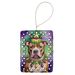 Pit Bull Terrier King Of Mardi Gras Porcelain Ornament Christmas Tree Hanging Decorations For Home Christmas Holiday, Rectangle, Gift, Multicolor_maomaolike.com