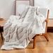 Cross Border Luxury Soft Rabbit Plush Striped Home Decoration Sofa Cover Small Blanket_maomaolike.com