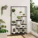6-Tier Tall Plant Stand 71 Inch Metal Indoor Plant Shelf With 10 Hanging Hooks_maomaolike.com
