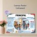 School Principal Career Painting Poster, Informative Cartoon-style Poster, Educational Guide Outlining Principal's Roles, Skills And Work Details_maomaolike.com