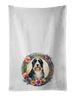 Bearded Collie And Flowers Kitchen Towel Set Of 2 White Dish Towels Decorative Bathroom Hand Towel For Hand, Face, Hair, Yoga, Tea, Dishcloth, 19 X 28", White_maomaolike.com