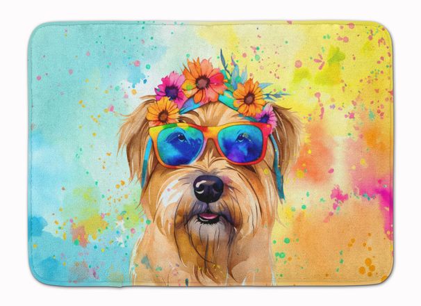 Cairn Terrier Hippie Dawg Memory Foam Kitchen Mat Machine Washable Anti-Fatigue Mat Cushion Comfort Bath Mat Or Kitchen Rug_maomaolike.com