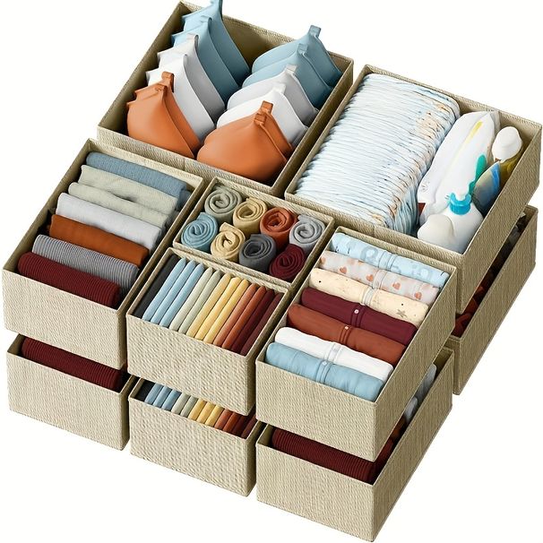 6-Piece Fabric Drawer Organizer Set - Washable, Professional Wardrobe & Bedroom Storage - Ideal For Closet And Dresser Organization | Multi-Color Stor_maomaolike.com