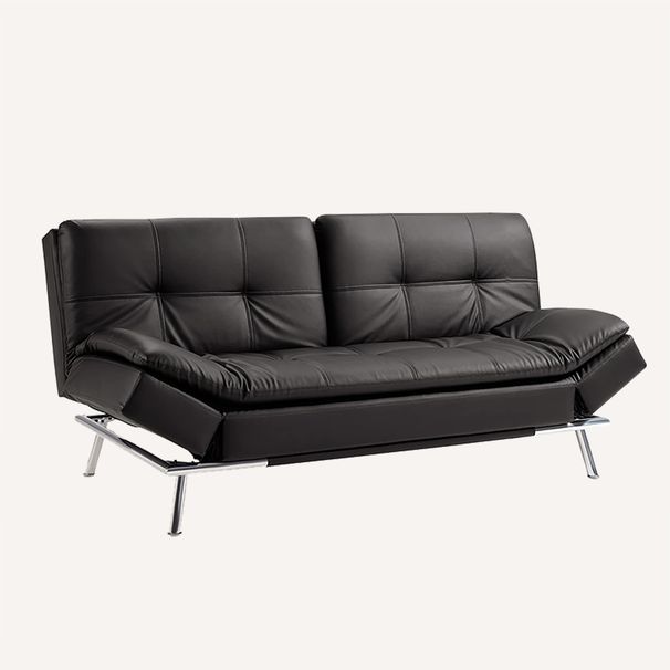 Folding Futon Sofa Bed For Living Room-Dark Brown_maomaolike.com