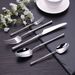 Matte Black 5-Pack Cutlery - Gold Accent Sliver Kitchen_maomaolike.com