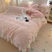 Wholesale INS French Retro Pastoral Style Soft Three-Layer Gauze 4-Piece Ruffled Pure Cotton Floral Four-Piece Set_maomaolike.com