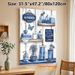 Nautical Bathroom Painting Poster, Vintage Coastal Blue-toned Bathroom Essentials Poster, With Rustic Shelves & Playful Signs, Adds Cozy Tidy Vibe For_maomaolike.com