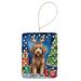 Labradoodle Christmas Reindeer Porcelain Ornament Christmas Tree Hanging Decorations For Home Christmas Holiday, Rectangle, Gift, Multicolor_maomaolike.com