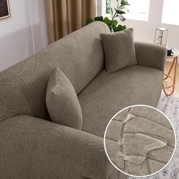 Waterproof All-inclusive Elastic Leaf Jacquard Sofa Cover Sofa Cushion Sofa Cover Cloth Sofa Towel Three-seat Combination Sofa_maomaolike.com