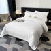 Hotel Four-Piece B&B Style Pure White Bedding Satin Bed Sheet Duvet Cover Three-Piece Set_maomaolike.com