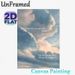 Cloudy Sky With Inspirational Quote Painting Poster, Soft-hued Dreamy Cloudscape Poster, Soothing Artwork With Reflective Poetic Words, Ideal For_maomaolike.com