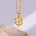 Four Leaf Clover Stainless Steel Necklaces For Women Green Zircon Gold Color Quality Jewelry Pendant Necklace Gift Free_maomaolike.com