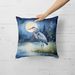 Blue Heron Under The Moonlight Throw Pillow Machine Washable, Indoor Outdoor Decorative Pillow For Couch, Bed Or Patio, 18Hx18W_maomaolike.com