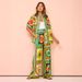 Women's Clothing fashion personality printing short-sleeved holiday leisure loose tie suit_maomaolike.com