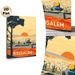 Jerusalem Cityscape Painting Poster, Warm-toned Vintage Travel Style Poster, Captivating Sunset-over-city View With Iconic Domed Building, Ideal For_maomaolike.com